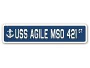 USS AGILE MSO 421 Street Sign navy ship veteran sailor vet usn gift