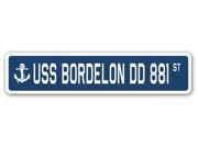 USS BORDELON DD 881 Street Sign navy ship veteran sailor vet usn gift