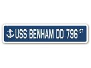 USS BENHAM DD 796 Street Sign navy ship veteran sailor vet usn gift