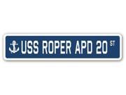 USS ROPER APD 20 Street Sign navy ship veteran sailor vet usn gift