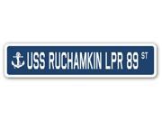 USS RUCHAMKIN LPR 89 Street Sign navy ship veteran sailor vet usn gift