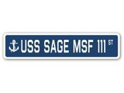 USS SAGE MSF 111 Street Sign navy ship veteran sailor vet usn gift