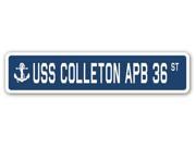 USS COLLETON APB 36 Street Sign navy ship veteran sailor vet usn gift