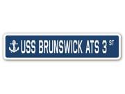 USS BRUNSWICK ATS 3 Street Sign navy ship veteran sailor vet usn gift