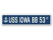 USS IOWA BB 53 Street Sign navy ship veteran sailor vet usn gift