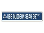 USS GUDGEON SSAG 567 Street Sign navy ship veteran sailor vet usn gift