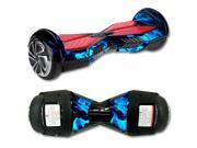 MightySkins Protective Vinyl Skin Decal for Self Balancing Board Scooter Hover 2 Wheel mini board unicycle bluetooth wrap cover sticker Blue Flames
