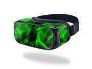 MightySkins Protective Vinyl Skin Decal for Samsung Gear VR Original cover wrap sticker skins Green Flames