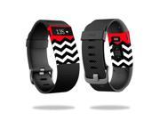 Skin Decal Wrap for Fitbit Charge HR cover sticker skins Red Chevron