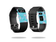 Skin Decal Wrap for Fitbit Charge HR sticker Flower Power Blue