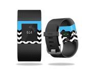 Skin Decal Wrap for Fitbit Surge Watch cover sticker Baby Blue Chevron