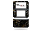 Skin Decal Wrap For New Nintendo 3ds Xl 2015 Black Gold Marble image
