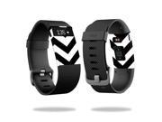 Skin Decal Wrap for Fitbit Charge HR cover sticker skins Black Chevron