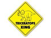 TRICERATOPS CROSSING Sign xing gift novelty prehistoric dinosaur t rex TRICERATOPS CROSSING Sign xing gift novelty prehistoric dinosaur t rex
