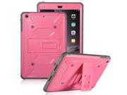 ULAK Knox Armor Series iPad Mini Rugged Dual Layer Hybrid Protective Case and Impact Resistant Bumper for Apple iPad Mini 1 2 3 with Kickstand Hot Pink Grey