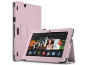 ULAK PU Leather Folio Stand Case Cover for Amazon Kindle Fire HDX 8.9 Inch 2013 Release with Auto Sleep Wake Feature Pink