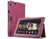 ULAK Folio Case Slim Synthetic Leather Cover Stand Skin for Kindle Fire HDX 8.9 inch will fit Amazon Kindle Fire HDX 8.9 Tablet 2013 Release Hot Pink