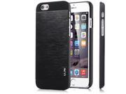 ULAK Luxury Brushed Steel Hard Cases Cover for Apple iPhone 6S 6 4.7 Inch Black Black