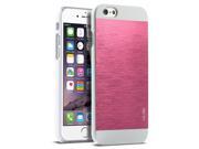 ULAK Luxury Brushed Steel Hard Cases Cover for Apple iPhone 6S 6 4.7 Inch White Pink