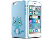 iPhone 6s Case iPhone 6 Case [4.7 inch] ULAK Cute 3D [PET] Synthetic Leather Case [Hybrid] [Slim][Lightweight] Cover for Apple iPhone 6 6S 4.7 Devices Blue