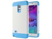 ULAK Galaxy Note 4 Case Hybrid Cover Dual Layer Design TPU Plastic Rugged Impact Protective Cases Cover for Samsung Galaxy Note 4 Aqua Blue White
