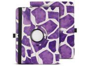 ULAK 360 Rotating Synthetic Leather Smart Case Stand Cover For Samsung Galaxy Tab 3 10.1 inch P5200 With AUTO Sleep Wake Function Giraffe Purple