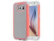 ULAK Galaxy S6 Case Shock Absorbing Hybrid Rubber Plastic Impact Rugged Slim Hard Case Cover Shell For Samsung Galaxy S6 S VI G9200 GS6 Coral Pink Grey
