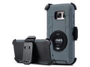 Galaxy S7 Case ULAK [Kickstand] Shockproof Rugged Three Layer Full body Protective Case with Rotating Stand Combo Holster and Belt Swiel Clip for Samsung Galax