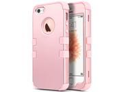iPhone SE Case ULAK iPhone 5S Case 3 in 1 PC Silicone Hybrid Shock Absorbing Anti slip Phone Cover for iPhone SE 5S 5 Rose gold Rose gold