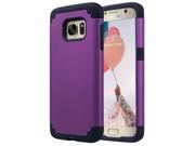 S7 Case Galaxy S7 Case ULAK 2 in 1 Hybrid Case Design with Soft Inner Silicone and Outer Hard PC Layer for Samsung Galaxy S7 5.1 inch Purple Black