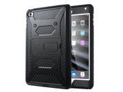 ULAK KNOX ARMOR Shockproof Full body Rugged Case Stand Cover with Built in Screen Protector for Apple iPad Mini 4 Black