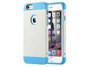 ULAK 2 in 1 Shield Series Hybrid Shockproof Case for Apple iPhone 6S 6 4.7 Inch Light Blue White