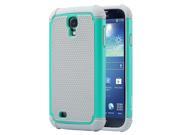 ULAK Galaxy S4 Case Protection Bumper Case for Samsung Galaxy S4 IV i9500 2 in 1 Style Hard Plastic Shell Soft Soft Silicone Cover Mint Green Grey