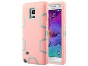 ULAK Galaxy Note 4 Case Hybrid Protection Hard Plastic Silicone Cover for Samsung Galaxy Note 4 Light Pink Grey