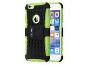 ULAK Dual Layer Heavy Duty Rugged Hybrid Case With Kickstand for Apple iPhone 6S 6 4.7 Inch Black Green