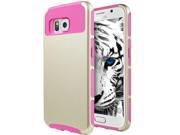 ULAK Galaxy S6 Case Hybrid Rugged Rubber Shockproof Hard Case Cover for Samsung Galaxy S6 Gold Rose Pink