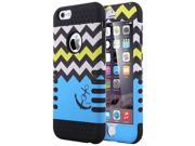 ULAK 3 in 1 Shield Series Combo Colored Hybrid Slim Case for Apple iPhone 6S 6 4.7 inch Blue anchor Black