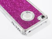 ULAK Crystal Case Glitter Bling Crystal Hard Cases Cover for iPhone 4 4S Rose Pink