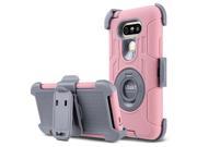 LG G5 Case G5 Case ULAK [Kickstand] Shockproof Rugged Three Layer Combo Holster Cover Case with Rotating Stand and Belt Swivel Clip for LG G5 2016 Release Ro