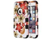 ULAK Blossoming Flower Pattern 3 Layers Hybrid Imapct Bumper Case for Apple iPhone 6S 6 4.7 Inch Black