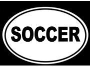 SOCCER Euro Oval Solid 6 color WHITE Vinyl Decal Window Sticker for Car Truck Motorcycle Skateboard Snowboard Window Wall Ipad Laptop Etc.