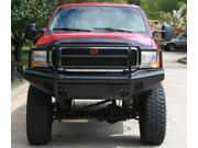 Fab Fours FS99 S1660 1 Black Steel; Front Ranch Bumper; 2 Stage Black Powder Coated; w Full Grill