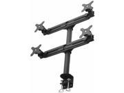 MonMount Quad Up to 27 Inch Screens Monitor Mount Stand Clamp Style Black LCD 2040B