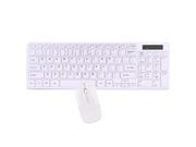 2.4GHz 95 Key Wireless Ultra Low Profile Spill Resistant Multimedia Keyboard Optical Mouse Kit White