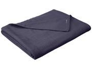 Impressions Twin Twin XL Metro Soft Cotton Throw Blanket Comfy For All Season Navy Blue