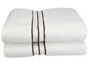 Superior Hotel Collection 2 Piece Towel Set Premium Long Staple Cotton White Choco