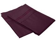 Impressions King Pillowcases Wrinkle Free Microfiber Embroidered 2 Piece Set Plum