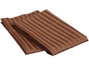Impressions Striped 650 Thread Count Pillowcases Premium Cotton King Chocolate