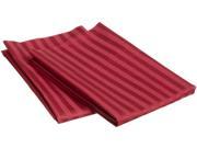 Impressions Striped 650 Thread Count Pillowcases Premium Cotton King Burgundy