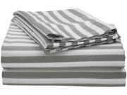Impressions Cabana Striped Sheet Set 600 Thread Count Olympic Queen Grey